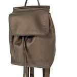 Danier Womens Genuine Leather Metallic Adjustable‎ Strap Backpack Bronze Small Brown Photo 1