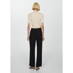 Mango NWT Black Wide Leg Mid Rise Classic Office Minimalist Pleated Pants 6 Photo 1