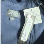 XScape  Off The Shoulder Ruffle Midi Gown Dress Women's 8 Navy Blue NWT Photo 6