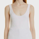 Vince ‎ Women's M Tie Back Ribbed Tank in Optic White Cotton Blend Stretch Photo 0