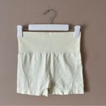 Pale Yellow High Waisted Athletic Biker Shorts Sz S Photo 0
