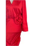 Future Collective Rosette Mini Dress Floral Ruched V Neck Whimsigoth Sz 4 NWOT Red Photo 2