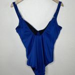 MiracleSuit  Blue Sanibel Faux Wrap One-Piece Slimming Swimsuit Size 18 Photo 6
