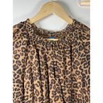 Old Navy NWT Waist Defined Printed Smocked Mini Dress Leopard Sheer Long Sleeve M Photo 3