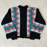 Private Eyes Vintage 80s Acrylic Adele Knit Mock Neck Sweater Made in USA Black Size L Photo 5