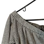 Doe & Rae Gray & White Checkered Balloon Sleeve Off Shoulder Blouse Women Sz M Photo 5