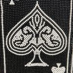 Alessia | Ace Of Spades ♠️ Beaded Clutch w/ Crossbody Black Photo 8