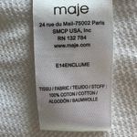 Maje NWOT  White 100% Cotton Textured Button Up Long Sleeve Classic Blouse - Sz L Photo 7