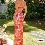Pink and Orange Floral Dress Photo 3