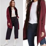 Free People maroon hooded Westwood cardigan jacket women’s size L Photo 1
