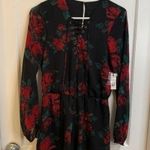 Lovers + Friends  floral long sleeve sheer romper NWT Photo 2