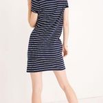 Madewell Short Sleeve T-Shirt Dress Mini Striped XXS Navy Blue White Round Neck Photo 1