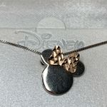 Disney Minnie Mouse Women's Two Tone Sterling Silver Minnie Pendant Necklace 18" Photo 1