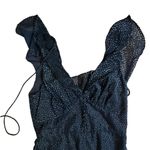 Monique Lhuillier NWOT ML Cap Sleeve Midi Dress in Jet Gold Size 2 Black Glitter Photo 10