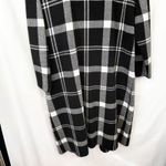 Adrienne Vittadini Plus size 1X Long Cardigan Sweater Plaid Open Front Black D Photo 5