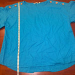 Soft Surroundings  Andrea Linen Blend Pullover Short Sleeve Blouse‎ Blue Size 1X Photo 7