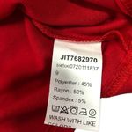 SheIn  Red One Shoulder Long Sleeve Crop Top Photo 4