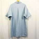 Man in the Studio 100% Linen Lagenlook Button Down Shirt Dress in Blue Size M Photo 3
