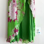ASOS  Design Wrap Maxi Dress Balloon Sleeves with Green Florals, Green/Pink, 6 Photo 3