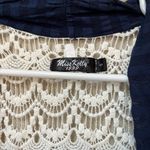 Vintage Miss Kelly 1999 Women’s Navy Blue White Crotchet Sheer Sleeveless Vest S Photo 6