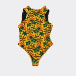 Scotch & Soda  Floral Yellow Mock Neck One piece Swimsuit bathing suit size M Photo 7
