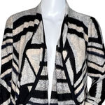 Lucky Brand Sweater Womens XS Cream Black Geometric Cardigan Neutral Bohemian Photo 4