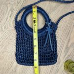 Manebi Net Bag Raffia Crochet Crossbody Navy Blue Mini Bag Photo 6