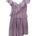 Bardot  Lace Trim Polka Dot Senorita Dress Lilac Midi Size 6 / Small Photo 3