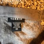 Torrid  Cold Shoulder Ruffle Tie Neck Long Sleeve Top Blouse‎ Gray Size 00 Photo 1