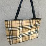 Burberry Beige and Black Plaid Tote Bag Model T-02-1 Photo 1
