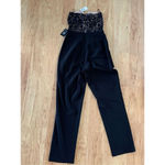 EXPRESS  lace black romper size 2 long pant suit Photo 6