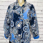 Chico's  1 Blazer Quilted Long Sleeve Paisley jacket size 2 Photo 0