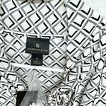 Worthington Blouse Women Size L Cap Sleeve Black & White High Low Tied NWT Photo 1