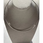 Vintage 925 MEXICO Sterling Silver Open Wire Choker Necklace Signed Medusa Photo 6