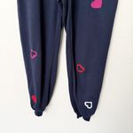 Lou & grey [LOFT]  Navy Blue Embroidered Heart Print Jogger Sweatpants Sz Small S Photo 5