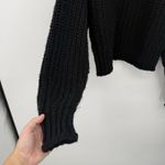 EXPRESS Black Chunky Knit Mock Neck Sweater Oversized Size Small Polyester Photo 5