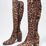 Marc Fisher Boots Women’s Size 6 Over The Knee Pointed Toe Leopard Print NEW Photo 0