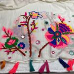 Lovestitch  Granada Caftan Women's One Size White Floral Embroidered‎ 100% Cotton Photo 8