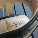 Me Too  Black Sandals with Gold Buckle Inch Chunkr Heels Size 8 Photo 1