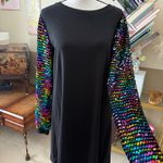 SheIn black Dress with colorful sequin long sleeves in size M Photo 1