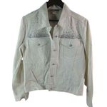 Christine Alexander S White Crystals Jeans Jacket Silver Photo 0