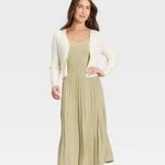 A New Day Light Green Pleated Midi Sweater Dress Size Medium Nwt Photo 3