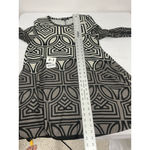 Papillon Womans  L Black Gray Geometric Sweater Dress Long Sleeve Pockets Photo 6