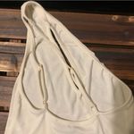 We Wore What  One Shoulder Cutout Jersey Tank in Cream Size Small Photo 7