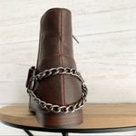 ZARA TRF Brown Pointed Booties with Chain Detail Photo 8