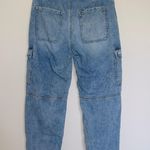 American Eagle AE Light Wash Denim High Rise Joggers Cargo Jeans Photo 4