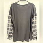Drew  black lagenlook grey black long sleeve T-shirt flannel sleeves size large Photo 8