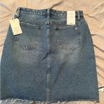 Sam Edelman  The Riley Asymmetrical Raw Hem Denim Skirt - Blue 12/31 NWT Photo 2