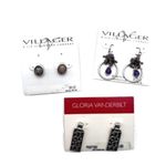Villager NWT  Gloria‎ Vanderbilt Earrings Studs Dangle Drop Classic Silver tone Photo 1
