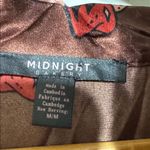 Luxurious Brown Cowboy Cowgirl Satin Pajama Short Shirt Set Women Size Medium Red Photo 1